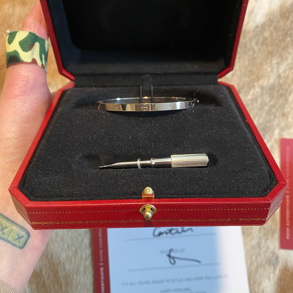 SOLD Cartier Love Bracelet Small White Gold - Picture 2 of 8